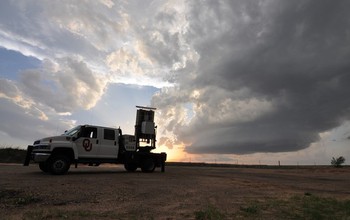 Atmospheric scientists collect rapid-scan data from a tornado in Texas in May, 2015.